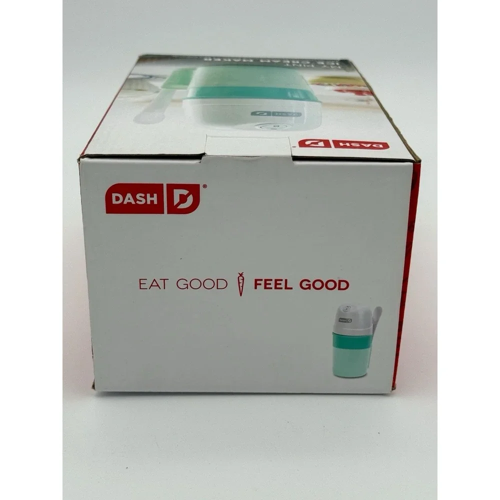 DASH My Pint Ice Cream Maker Aqua White 1 Pint Sorbet Frozen Yogurt Open Box